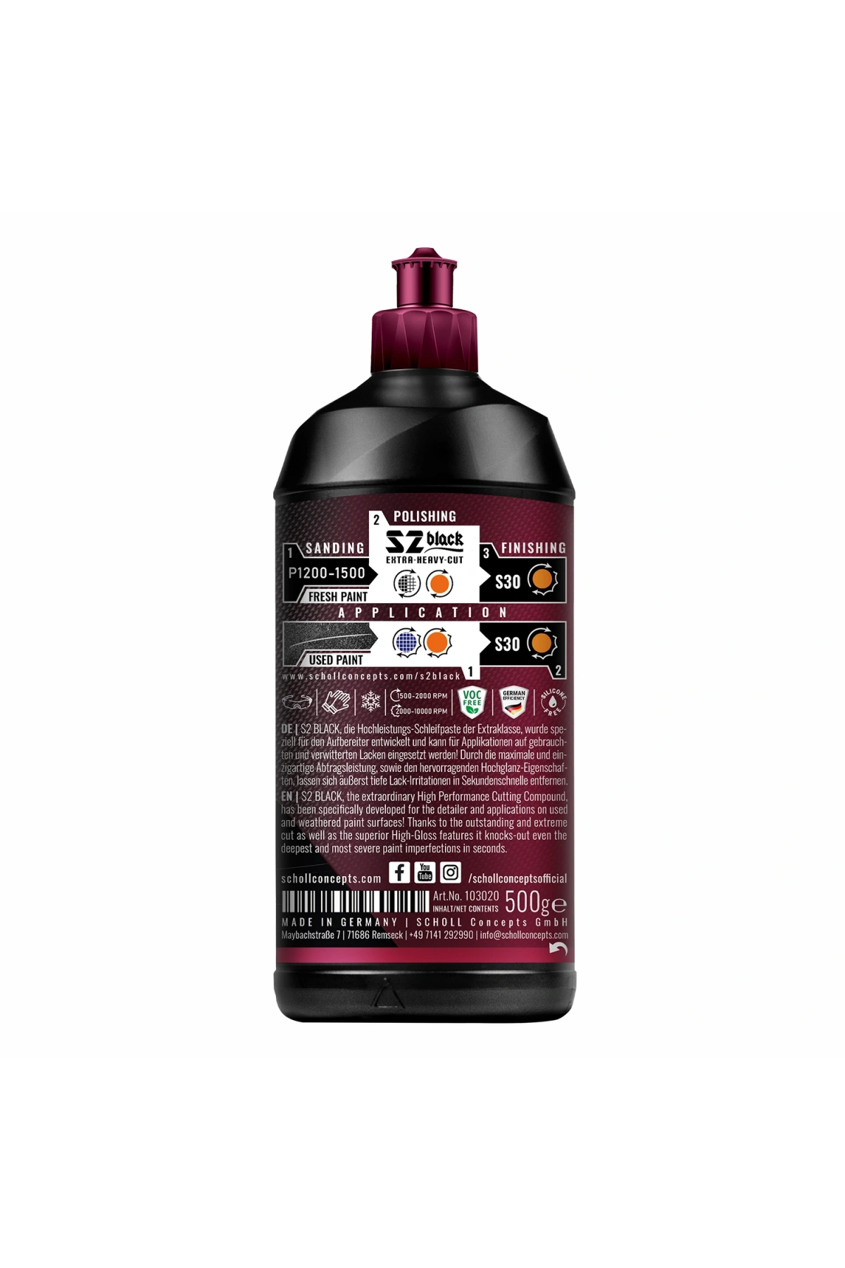 Scholl Concepts S2 Black Extra Heavy Cut – Ağır Aşındırıcı Pasta 500GR