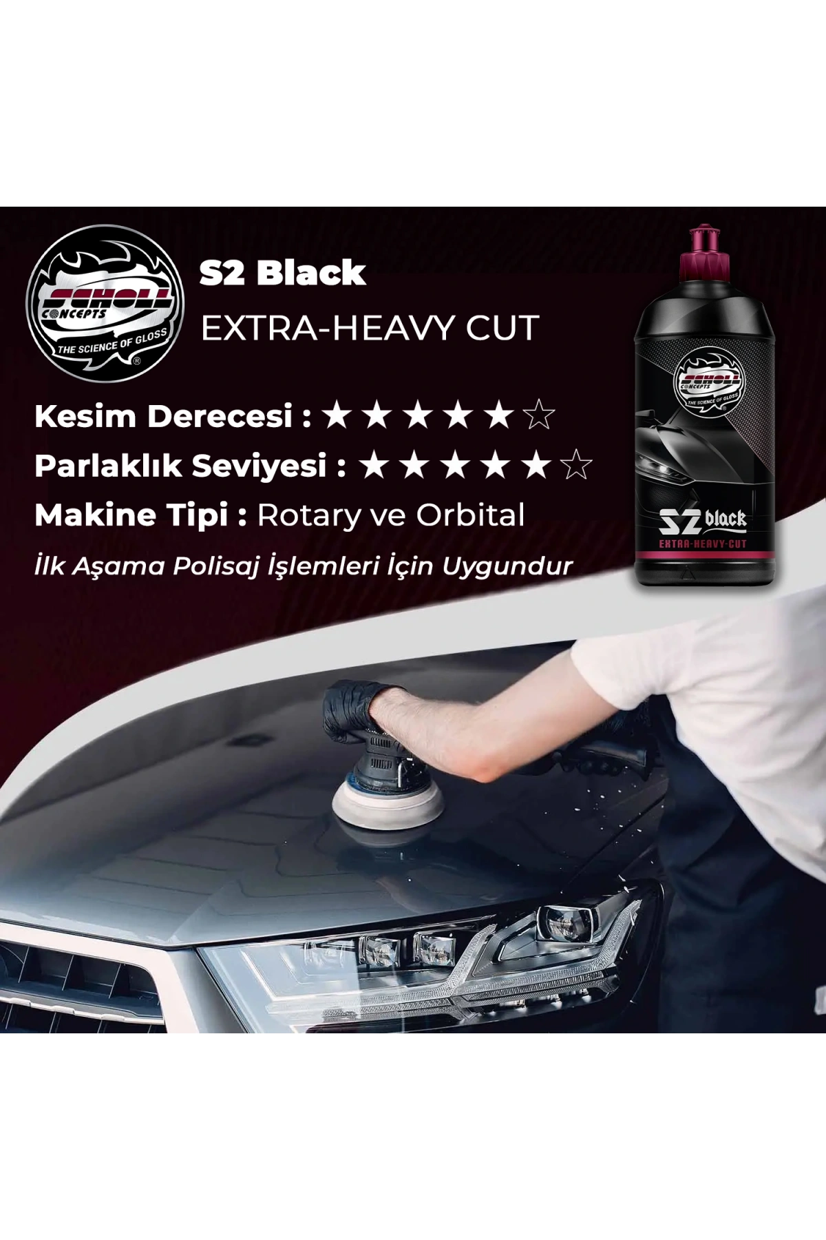 Scholl Concepts S2 Black Extra Heavy Cut – Ağır Aşındırıcı Pasta 500GR
