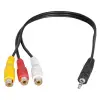 Elektromer 3.5 Mm 4 Boğum Aux- 3Rca 30 Cm Dişi Kablo
