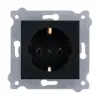EXEN KARELL METALİK SİYAH Topraklı Priz (Çerçeve Hariç)