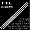 Ftl Set-093 Yumatu 39ınc 2*7led+ 1*6led 3 Adet (set) Tv Led Bar