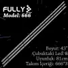 Fully Set-666 Vox 43 Inc 3  Adet (set) Tv Led Bar