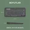 LOGITECH K380S PEBBLE KEYS 2 ÇOKLU CİHAZ ÖZELLİKLİ BLUETOOTH TÜRKÇE Q KLAVYE GRİ 920-011859
