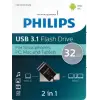 Philips Fm32dc152b/00 32gb 2 In 1 Type-c/usb 3.1 Siyah Gri Usb Bellek