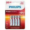 Philips Power Alkaline Aaa Lr03 1.5v İnce Kalem Pil 4lü Paket (lr03p4b/10)