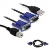 Powermaster Kwm Switch Kablo 1.5 Metre Vga Erkek-erkek + Usb + Printer