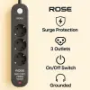 Rose 3lü Akım Korumalı Priz 5mt