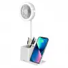 S-link Sl-m9055 10 Watt Kablosuz Şarj İstasyonlu Fanlı Kalemlikli Masa Lambası (beyaz)