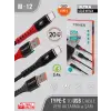Tonex M12 Cep Telefonu Şarj Kablosu TYPE-C USB Ultra Güçlü Metalik Kablo 20W