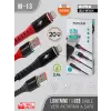Tonex M13 Cep Telefonu Şarj Kablosu Lightning Ultra Güçlü Metalik Kablo 20W