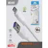 Tonex MA90 Cep Telefonu Şarj Kablosu Micro USB Kablo 18W 3.0A