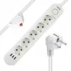 Vea Va-21562 5li 3 Usbli 1.5 Metre Akım Korumalı Priz Beyaz