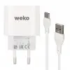 Weko Wk-21442 Pdu Qc 3.0 Amper Telefon Şarj Başlık Adaptörü + Type-c Kablo