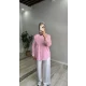 Oversize İnce Çizgili Gömlek