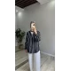 Çizgili Siyah-Beyaz Gömlek