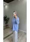 Oversize İnce Çizgili Gömlek