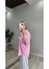 Oversize İnce Çizgili Gömlek