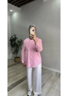 Oversize İnce Çizgili Gömlek