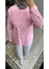 Oversize İnce Çizgili Gömlek