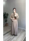 Kolları Fırfırlı Modal Elbise