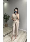 Düğmeli Kolsuz Takım