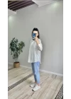 Oversize İnce Çizgili Gömlek