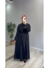 Kolları Fırfırlı Modal Elbise