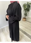 Kolları Fırfırlı Modal Elbise