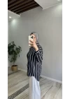 Çizgili Siyah-Beyaz Gömlek