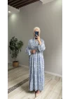 Desenli Viskon Elbise