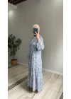 Desenli Viskon Elbise