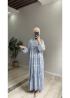 Desenli Viskon Elbise