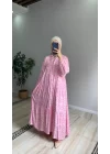 Desenli Viskon Elbise
