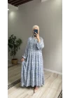 Desenli Viskon Elbise