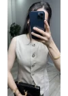 Düğmeli Kolsuz Takım