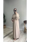 Kolları Fırfırlı Modal Elbise