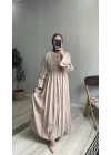 Kolları Fırfırlı Modal Elbise