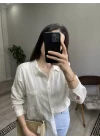 Oversize İnce Çizgili Gömlek