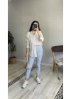 Oversize İnce Çizgili Gömlek