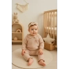 Kız Bebek Kahve Rengi Müslin İkili Takım – Şık ve Rahat Bebek Giyim Seti