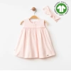 Luna Organik Penye Bebek Elbisesi Pembe
