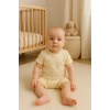 Organik Pamuk Mini Taç Desenli Krem Bebek Takımı