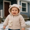 Unisex Bebek Peluş Mont – Yumuşak ve Rahat Kışlık Bebek Montu