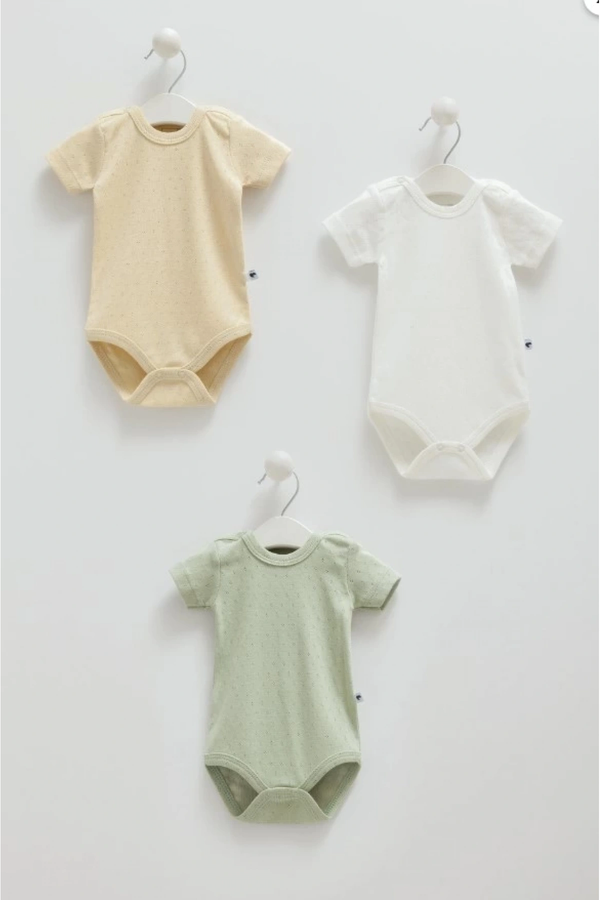 Erkek Bebek Hardal Rengi 3lü Kısa Kollu Body Seti  Rahat ve Şık Pamuklu Bebek Body