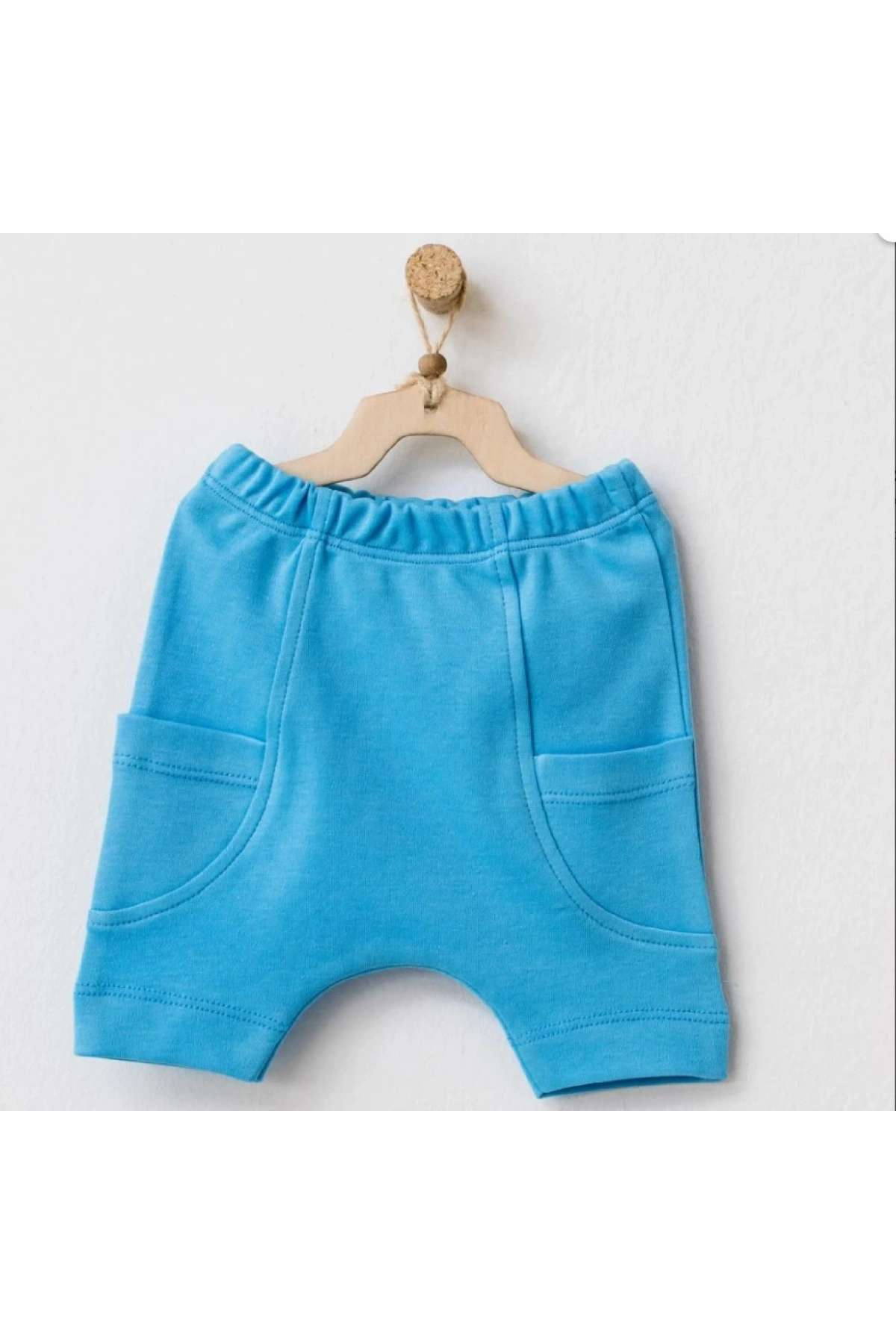 Erkek Bebek Mavi Şort  Şık ve Rahat Yazlık Bebek Şortu