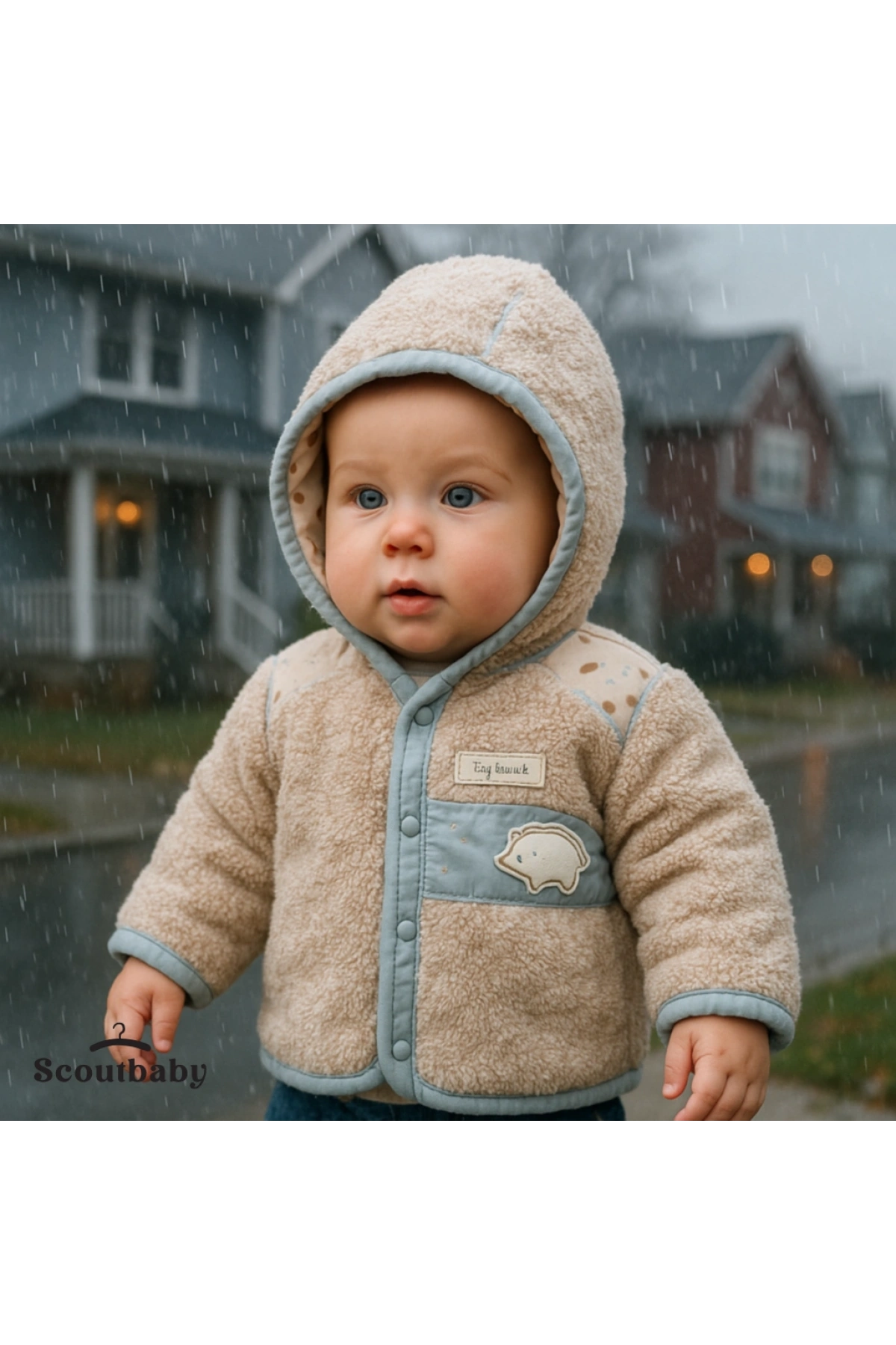 Erkek Bebek Peluş Ceket Sıcak ve Şık Kışlık Bebek Ceket