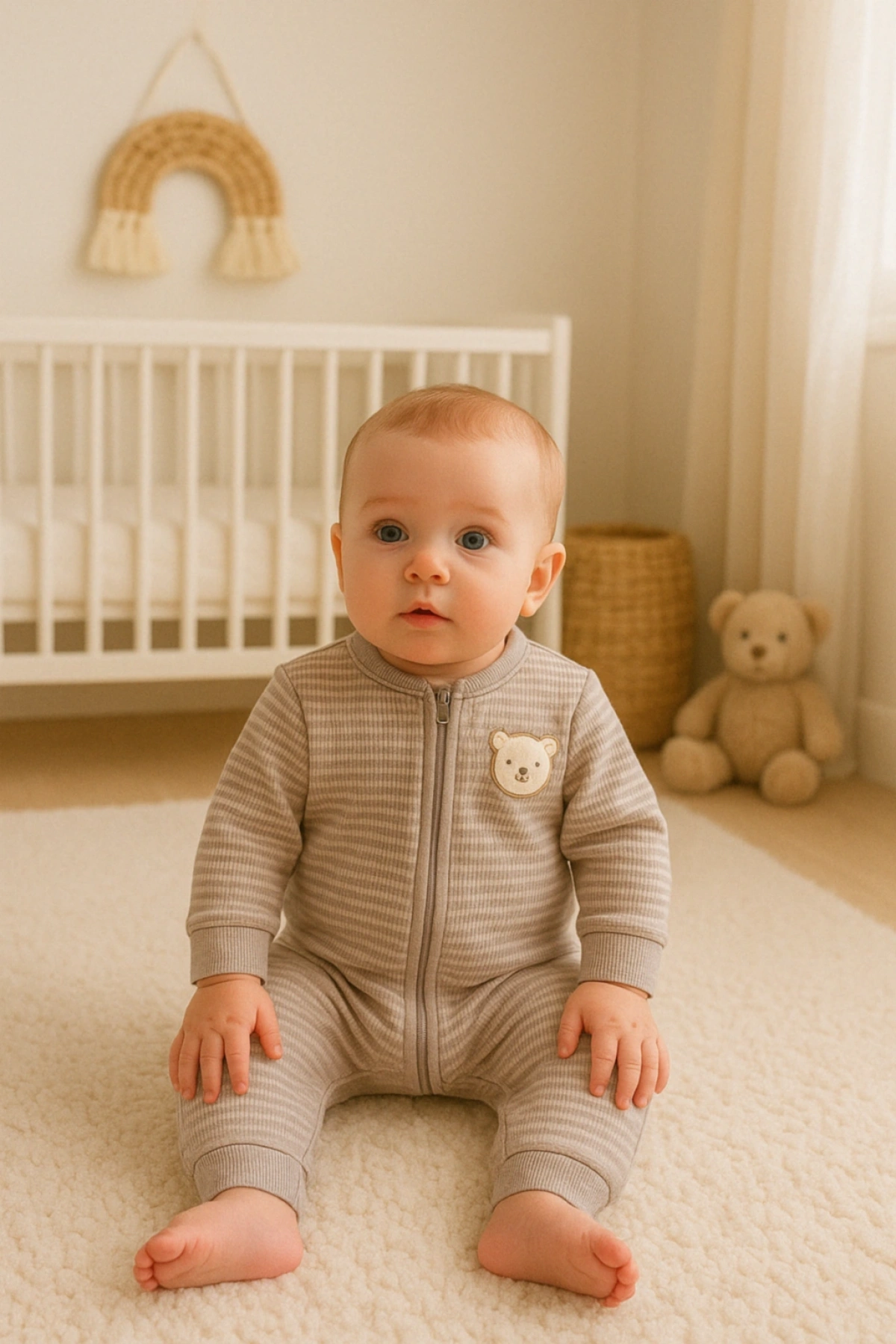 Erkek Bebek Renkli Tulum  Rahat ve Şık Günlük Bebek Tulum