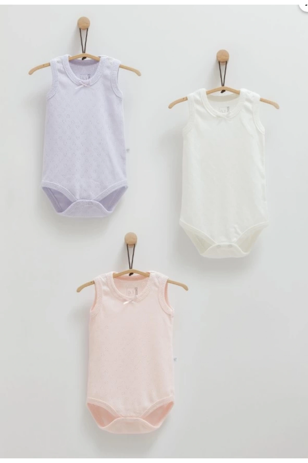 Kız Bebek Lila Rengi 3lü Askılı Body Seti  Rahat ve Şık Pamuklu Bebek Body