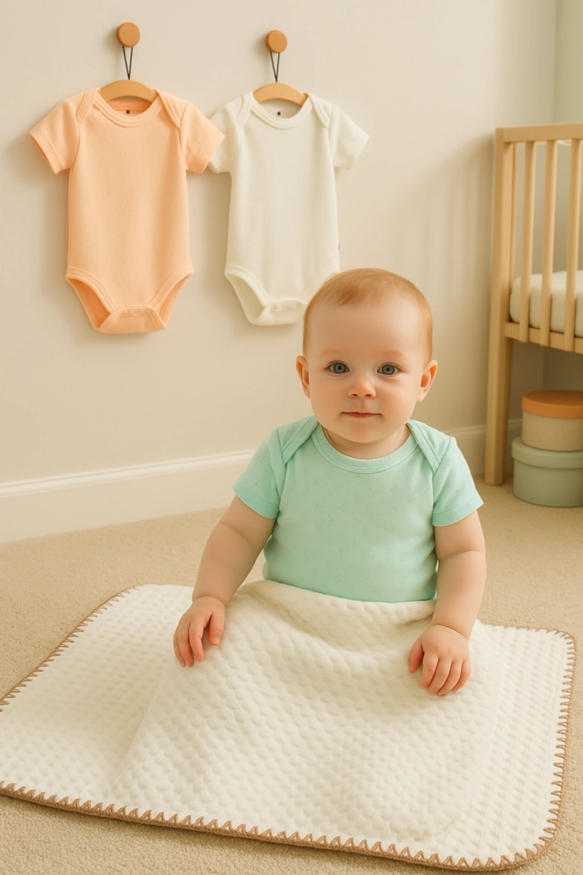 Kız Bebek Somon Rengi 3lü Kısa Kollu Body Seti Pamuk Bebek Body Seti