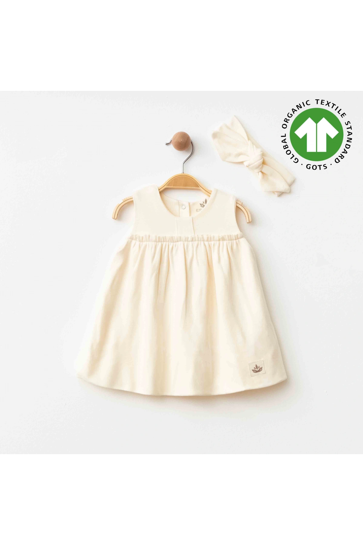 Luna Organik Penye Bebek Elbisesi Bej